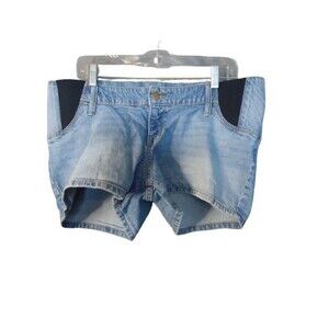 Isabel Maternity Midi Denim Short Shorts Women Size 10 Medium Wash